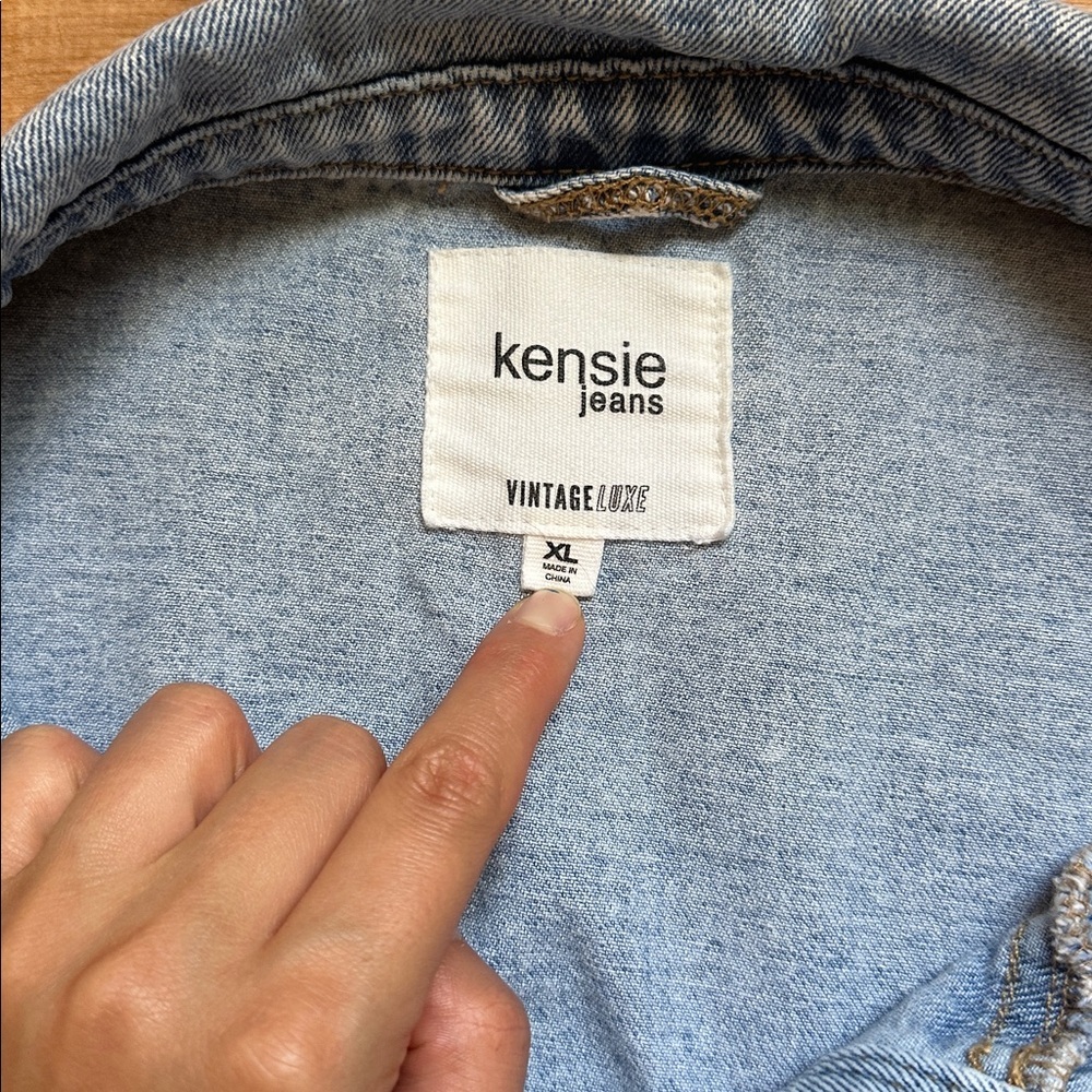Kensie Light Blue Denim Shirt - Picture 3 of 8